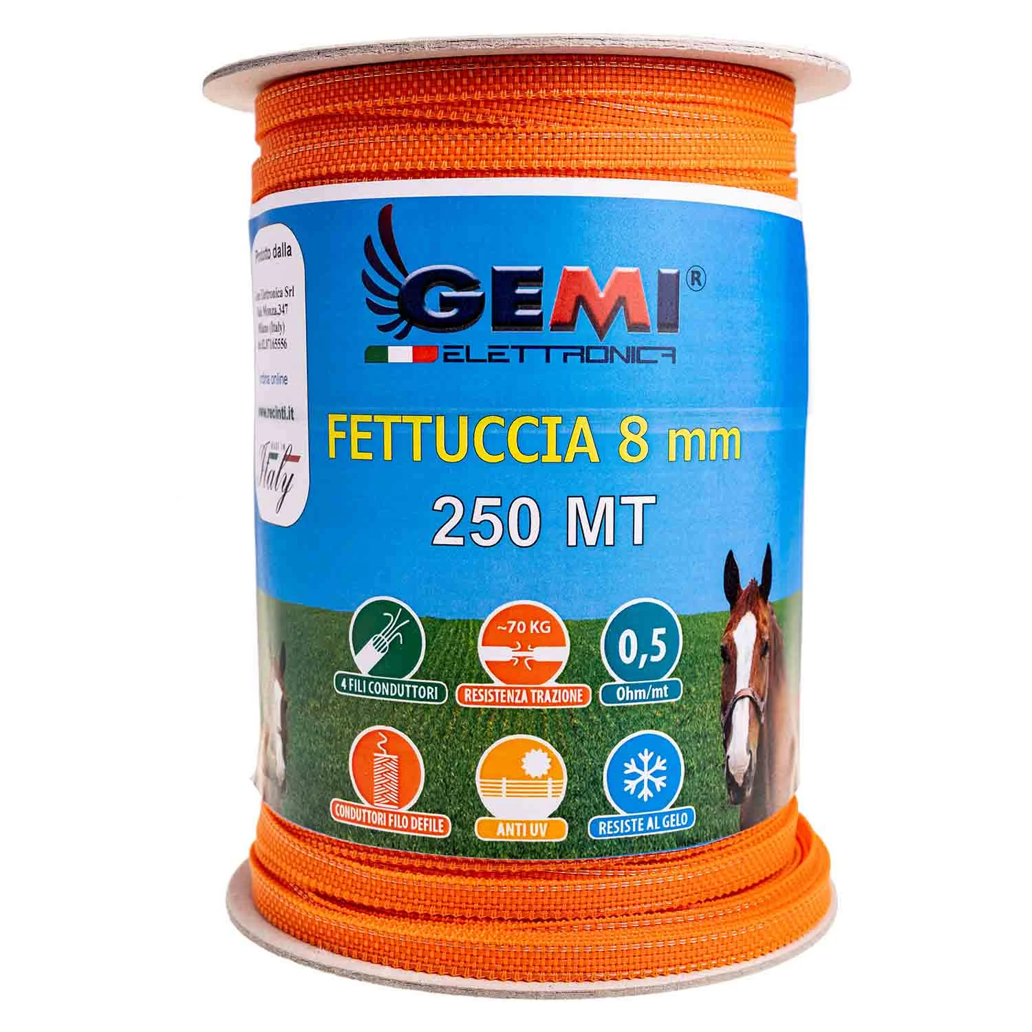 Електрическа лента тел Електропастири 250 mt 8 mm За Ограждане Диви Животни Овце, Кози, Прасета, Коне, Елени, Мечки, Вълци, Лиси