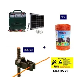 Електропастир Пълен комплект със соларен панел: 12V захранващ блок и 500m 6mm² тел за електрическа ограда