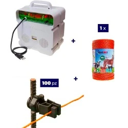 Електропастир Пълен комплект за добитък с захранване 220V и 500m 4mm² кабел за електрическа ограда
