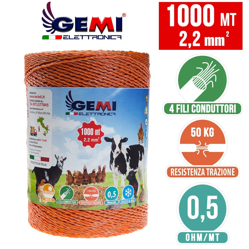 Жица 1000 m 2,2 mm² за електропастири